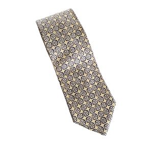 Brooks Brothers Yellow with Blue Print Silk Tie